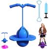 Gienslru Pogo Pogo - Palla di salto per bambini e adulti, Pogo Stick con manico, pallina da gonfiaggio per bambini, fondo antiscivolo, capacità di carico 300 kg, per allenare l'equilibrio (blu, con braccioli)