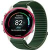 GIOPUEY Cinturini Compatibile con Garmin Forerunner 570 42mm, Nylon Traspirante Sport Loop Cinturino in Morbido Nylon Intrecciato Strap Band - Darkgreen