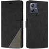 SONWO Cover per Moto G54 5G, Flip Caso in PU Pelle Case Cover Custodia con Slot per Schede e Supporto Stand per Moto G54 5G, Nero