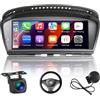 LSLYA Autoradio per BMW Serie 3 5 E60 E61 E63 E64 E90 E91 E92 (2005-2008) con sistema CCC e schermo da 8.8 pollici, dotato di CarPlay e Android Auto wireless per una guida connessa USB AUX