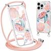 Paovkoi Cover Magnetica per iPhone 16 Pro Max con Cordino, Aesthetic estivi Tartaruga Trasparente Custodia Compatibile con MagSafe con Tracolla Laccio, Custodie per iPhone 16 Pro Max 6,9'' - Rosa 02