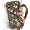 Yirlbey Cover con Cordino Orologi per iPhone 12 Mini 5,4, Aesthetic Fiori Flower Disegni, Morbido Silicone Custodia Antiurto Protettiva Bumper Case con Tracolla Collana per catena iPhone 12 Mini