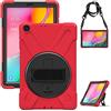 Gerutek Custodia Cover per Samsung Galaxy Tab A 10.1 2019 (SM-T510/T-515), Custodia Protettiva Antiurto con Supporto Rotante 360 e Cinghia Mano/Spalla Cover per Galaxy Tab A 10.1, Rosso