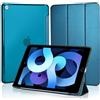 4UBonLife Custodia per iPad 9a/8a/7a Generazione 10,2 Pollici 2021/2020/2019, Cover Protettiva Rigida, Copertina Sottile e Leggero con Retro Traslucido per iPad 7/8/9 Gen, Blu Pavone