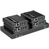 Techly 368499 Extender Splitter HDMI 4 Vie su Cavo di Rete 70 Metri PoC Nero