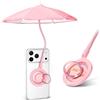 Kiorafoto Ombrellino magnetico per cellulare contro il sole, supporto da esterno con ombrellino parasole, design ad angolo regolabile e anello girevole, per iPhone 17 16 15 14 13 12 Pro Max e Plus (ROSA)