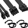 DAOKAI Cavo CPU per Corsair,cavo di alimentazione CPU EPS da 8 pin a 8 e 4+4 pin maschio-maschio, 60 cm/23,62 pollici, per Thermaltake, per ARESGAME Power (60 cm+20 cm)