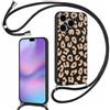 Foonary Cover con Cordino per iPhone 17 Pro max 6,9, Custodia con Laccio Collana Tracolla Aesthetic Disegni Antiurto TPU Necklace Regolabile Protettiva Corda Case per iPhone 17 Pro max, Leopardato 4
