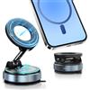 Row&Keep Porta Cellulare Auto Magnetico, Supporto per Cellulare a Ventosa con 360° Rotazione e Magnete 20x N52, Supproto Telefono Auto Magnetico Compatibile con iPhone 16 15 14 13 12 Pro Max, Nero