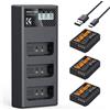 K&F CONCEPT LP-E10 Batteria 1200mAh, tripla potenza, kit caricatore LCD triplo slot, compatibile con Canon EOS Rebel T7 T6 T5 T3 T100 Kiss X50 70 EOS 1100D 1200D 1300D 2000D