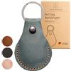 LEDERTRAUM Airtag ciondolo in vera pelle, Airtags portachiavi in pelle, custodia Apple Airtag, turchese