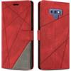 SONWO Cover per Samsung Galaxy Note 9, Flip Caso in PU Pelle Case Cover Custodia con Slot per Schede e Supporto Stand per Samsung Note 9, Rosso