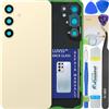 LUVSS Coperchio Copribatteria Scocca Vetro Posteriore Imposta per Samsung Galaxy S24 SM-S921B/DS (Giallo)