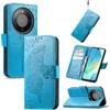 JIUNINE Custodia Protettiva per HONOR Magic 8 Lite / Magic8 Lite 5G, Cover Libro PU Pelle Antiurto Portafoglio con Design Farfalle 3D, Slot per Carte, Supporto Stand Regolabile, Blu