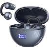 CAPOXO Cuffie Bluetooth Open-Ear con Clip - Auricolari Bluetooth Sport 4,8g Ultra-Leggeri, Bluetooth 5.4, 48h Autonomia, Display LED, IPX7, per Sport, Occhiali, Ufficio