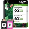 inkalfa Cartucce 62 Nero e Colore Compatibili per HP 62 XL 62XL per HP62 Cartucceper HP Envy 5540 5640 7640 5560 5646 5548 5544 5643 5644 5664 Officejet Mobile 250 200 200c 250c 258 Officejet 5740 Stampanti