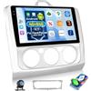 NHOPEEW 4+64G Android Autoradio per Ford Focus 2004-2010 con Wireless Carplay e Android Auto - Schermo incell da 9 pollici Supporto WiFi GPS Comandi al volante + Telecamera di retromarcia, Canbus