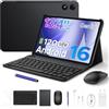 Luzglo P13 Pro Tablet 13 Pollici, IPS 2.4K, 120Hz,T7280 Octa-Core, 48GB+256GB(TF 2TB), 12000mAh/18W, 16MP+8MP, 4G LTE, Gemini AI Tablet android 16, Face ID/WiFi5/GPS/FM/con Tablets Tastiera e Penna, Nero