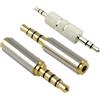 Quonex Adattatore audio jack da 2,5 mm a 3,5 mm, adattatore da jack da 2,5 a 3,5, convertitore maschio e femmina, connettori stereo fedeltà Plug & Play, compatibile con cuffie microfoni smartphone