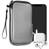 kwmobile Custodia in Neoprene con Zip per Smartphone L - 6,5 - Astuccio Portacellulare a Sacchetto con Cerniera - Borsa in grigio metallizzato
