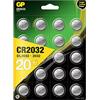 GP CR2032 - Pile a bottone al litio da 3 V, batterie a bottone CR 2032 / DL2032, tensione 3 Volt (20 pezzi in confezione da 4 batterie rimovibili singolarmente)
