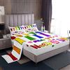 Homemissing Kids Love is Love, Set di lenzuola per letto singolo arcobaleno, per ragazzi e ragazze, con lenzuolo con angoli con tasca profonda, romantico, con 1 federa