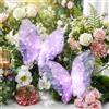 Yinkin 2 pezzi Farfalle decorative giganti a LED 3D da 50,8 cm, per matrimoni, compleanni, feste e baby shower, colore: viola