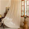 Sutuo Home Tende boho semi oscuranti, in lino stile rustico shabby chic, con nappa, decorazione Halloween, tasca asta, 1 pannello, 132 x 228,6 cm
