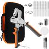 Jokapy Set di pinze per occhielli professionali con 200 occhielli inossidabili (100 pezzi Ø 6 mm e 100 pezzi Ø10 mm), punzonatura con testa intercambiabile per teloni e tessuti in pelle Awnings