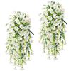 chenyu 4 Pezzi Fiori Finti da Esterno Bianco Petunia Fiori Pianta Finta Cadente Fiori di Edera Appesa Fiori Artificiali per Decorazioni per Matrimonio Giardino Parete Balcone da 75 cm