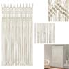 HauTour Tenda di perle per porta del balcone, tenda a fili in bambù e perline di legno, da appendere, per porta, 120 x 195 cm, adatta per finestre, casa, camera da letto, colore bianco