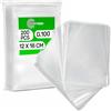 ONIX TECH 200 Pezzi Bustine Trasparenti 12 x 18 cm PE - Food Safe - Buste Trasparenti per Confetti Caramelle - Spessore 0,025 mm G.100 - ONIX TECH