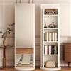 Generic Specchio a Figura Intera con Scaffale di Stoccaggio, Specchi da Girevole a 360° e Libreria a 5 Livelli, Specchio da Pavimento per Camera da Letto e Soggiorno