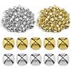 SAVITA 100pcs Noël Jingle Bells, Campanellini Sonagli Piccoli, Campanellini Natalizi, Campanelle Natalizie in Metallo, Petites Clochettes Grelots pour Décoration Maison Festival (Argent, Oro, 1,2 cm)