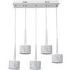 VR VETRINEINRETE Vetrineinrete® Lampadario da soffitto a sospensione a led 50 watt con paralumi rotondi bianchi lampada sospesa tripla accensione