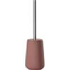Zone Denmark Nova - Scopino per WC, in porcellana e acciaio inox, con porta spazzolino, rivestimento soft touch, diametro 10,3 cm, altezza 37 cm, rosso pesca (rosso)