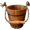 Wooden World - Secchiello decorativo in legno rustico - Organizer, vaso per fiori, contenitore per utensili - Marrone