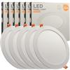 FactorLED Confezione x5 Downlight LED da soffitto da incasso circolare Slim 24 cm 26 W (260 W), pannello rotondo da incasso, piastra extra sottile, luce selezionabile 2700 K-4000 K-5700 K (CCT) (5,
