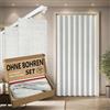Jilron 100% Oscurante per Porta - Stile Accordeon Pieghevole con Chiusura Magnetica, Montaggio Adesivo senza Fori, incl. Barra Adesiva, Oscuramento & Protezione dal Vento, Bianco, H201 x L106 cm