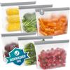 IDEATECH Sacchetti Freezer Silicone 6 Pack Riutilizzabili per Alimenti Buste Richiudibili Congelatore Ermetici Zip Cibo BPA Free Frigo Conservare Verdura