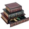 PH PandaHall Scatola Libro Decorativo Vintage a 3 Piani Scatola a Forma di Libro in Legno, Scatole di Gioielli Stile Europeo Decorazione per Casa Libreria Caffetteria, 21x15x14.5cm