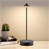 YIKUI Lampada da Tavolo Ricaricabile senza fili per Interni/Esterni (Nero) | lampada da tavolo a led ricaricabile, 3 Modalità di Colore, Dimmerabile Impermeabile, 6000mAh per Ristorante Comodino