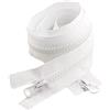 Wresetly 1pc 80/90/100/120/150cm 5# Open-end Auto Lock Doppi cursori Cerniera colorata in resina di plastica per cappotto, piumini, Bianco, 90cm
