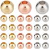 Beebeecraft 300 pz 3 Colori Perline Rotonde Sciolte 4mm 18K Oro e Platino Placcato Ottone Metallo Distanziatore Rotondo Perline Rosa Dorato Argento per La Creazione di Gioielli Braccialetto Fai da Te