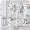 ASDCXZ Tenda da doccia moderna, astratta, grigio, nero, bianco, effetto marmo, tessuto lavabile, poliestere, impermeabile, 180 x 180 cm, per vasca da bagno con 12 ganci