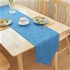 Odot Runner Tavola Moderno, Runner da Tavolo in Lino, Colore Puro Tovaglie Runner Tavolo, Decorativo Panno per Interni, Cucina, Feste, Decorazione (30x210cm,Blu)