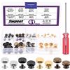 Swpeet, set di 41 borchie con vite posteriore, 40 borchie metalliche rotonde per borse con cacciavite, borchie per borse in metallo con testa piatta, oro, argento, bronzo, nero pistola, per lavori in