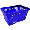 Gerso 1 cestino della spesa in plastica con manici, portata 20 litri, Larghezza 40 cm impilabili blu