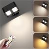 TNMOO Applique da Parete Interno, Lampada da Parete con Telecomando, 3 Modalità di Colore, 5 Livelli di Luminosità, Luce Notturna Ricaricabile Rotazione 360° Magnetica per Soggiorno, Corridoi