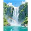 TDFERAN Square Drill Diamond Painting Cascade 40 x 50 cm Pittura a diamante Quadrato Paesaggio Montagna Ricamo Diamante Paesaggio Grande Formato Arcobaleno Pittura Diamante Cascata Albero della Vita